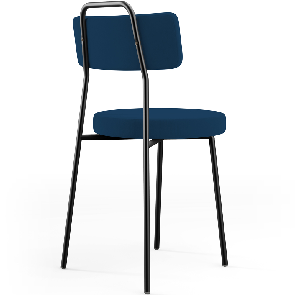 Cadeira Decorativa Estofada Para Sala De Jantar Barcelona L02 Suede Azul Marinho - Lyam Decor