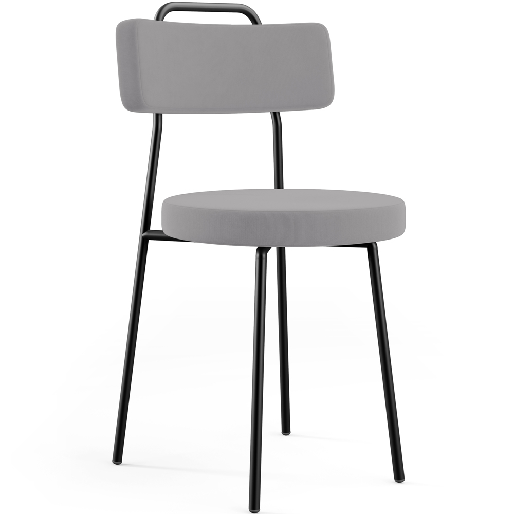 Cadeira Decorativa Estofada Para Sala De Jantar Barcelona L02 Suede Cinza - Lyam Decor