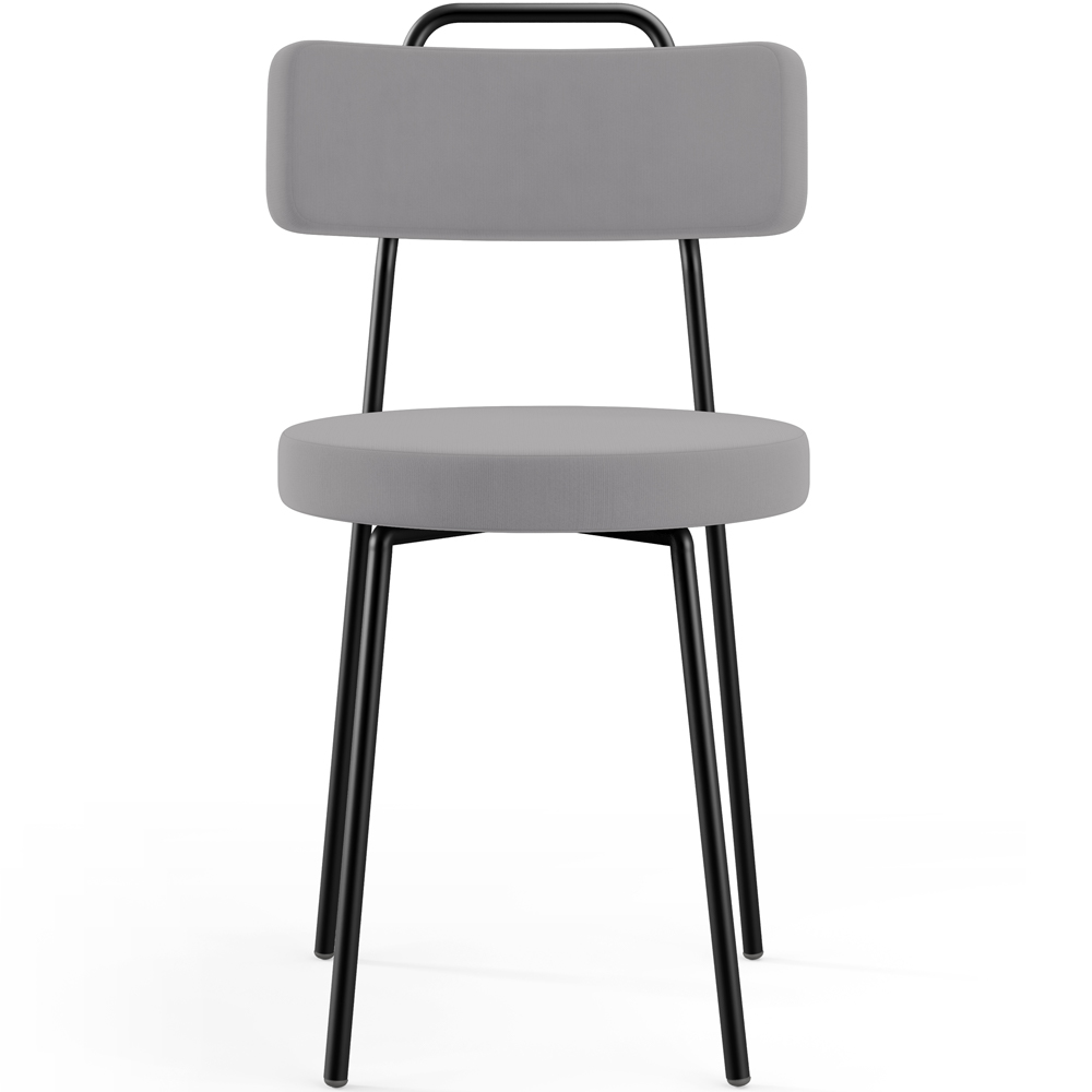 Cadeira Decorativa Estofada Para Sala De Jantar Barcelona L02 Suede Cinza - Lyam Decor