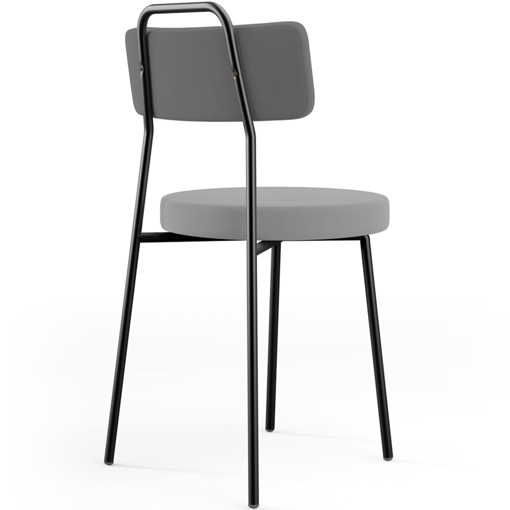 Cadeira Decorativa Estofada Para Sala De Jantar Barcelona L02 Suede Cinza - Lyam Decor