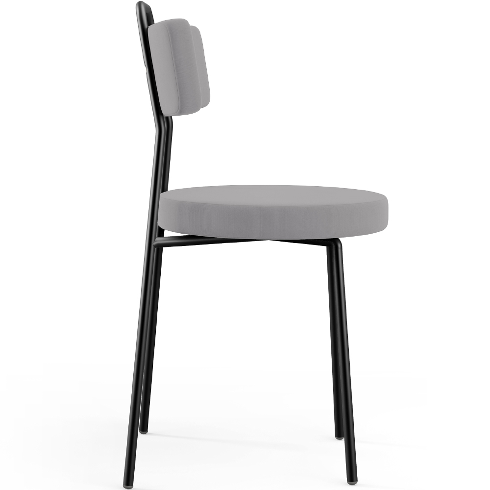 Cadeira Decorativa Estofada Para Sala De Jantar Barcelona L02 Suede Cinza - Lyam Decor