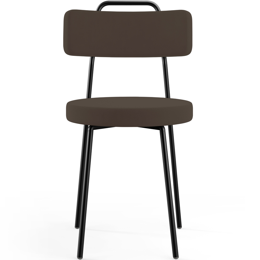 Cadeira Decorativa Estofada Para Sala De Jantar Barcelona L02 Suede Marrom - Lyam Decor