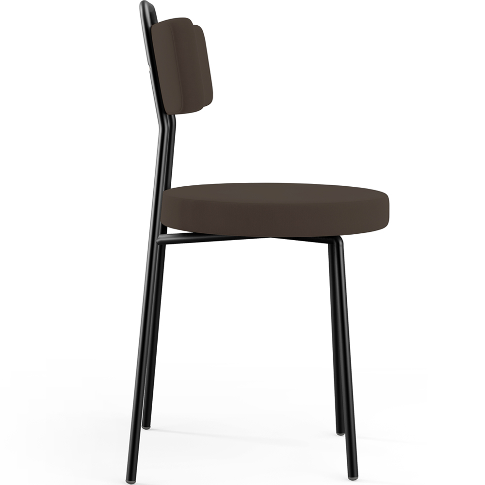Cadeira Decorativa Estofada Para Sala De Jantar Barcelona L02 Suede Marrom - Lyam Decor