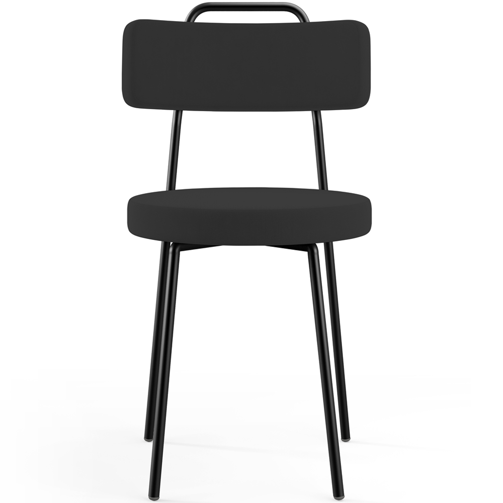 Cadeira Decorativa Estofada Para Sala De Jantar Barcelona L02 Suede Preto - Lyam Decor