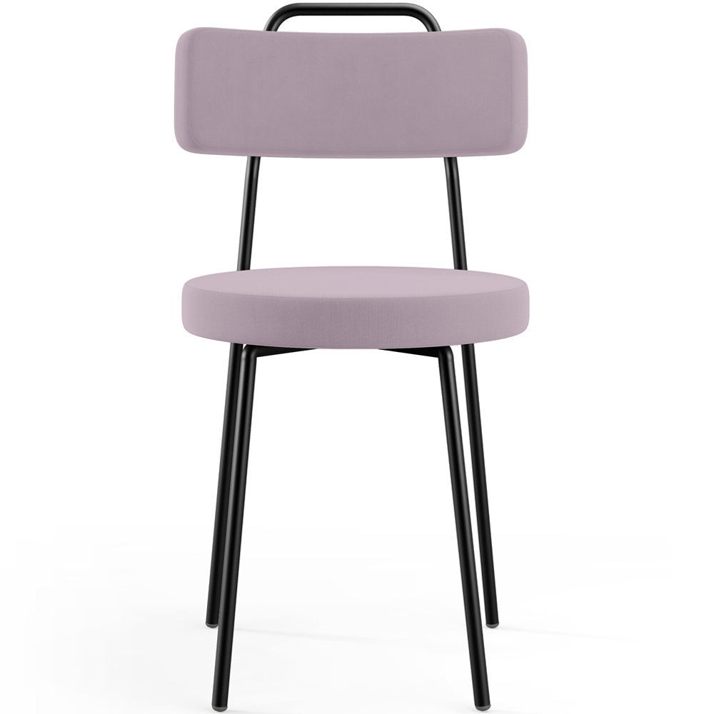 Cadeira Decorativa Estofada Para Sala De Jantar Barcelona L02 Suede Rosê - Lyam Decor