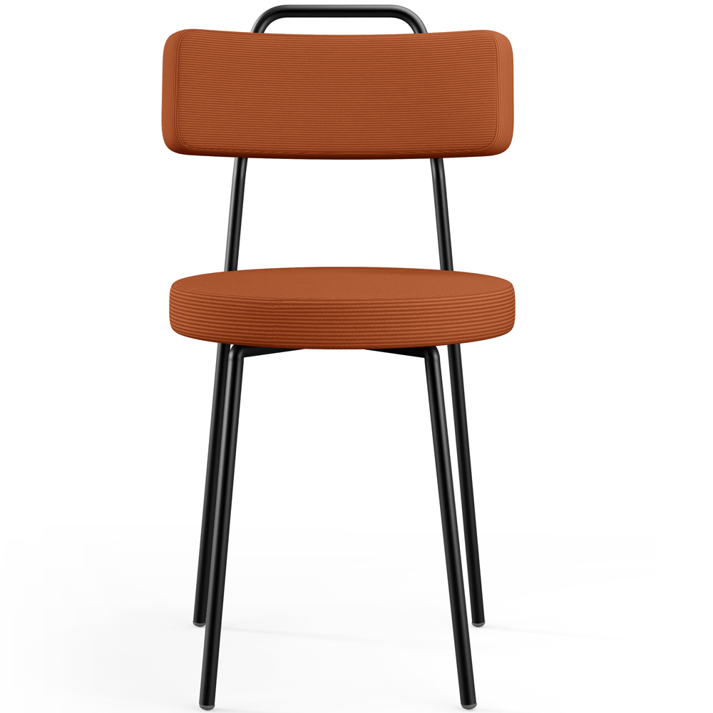 Cadeira Decorativa Estofada Para Sala De Jantar Barcelona L02 Tecido Terracota - Lyam Decor