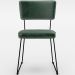 Cadeira Decorativa Estofada Para Sala De Jantar Base Aço Allana L02 Facto Verde Musgo - Lyam Decor