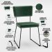 Cadeira Decorativa Estofada Para Sala De Jantar Base Aço Allana L02 Facto Verde Musgo - Lyam Decor