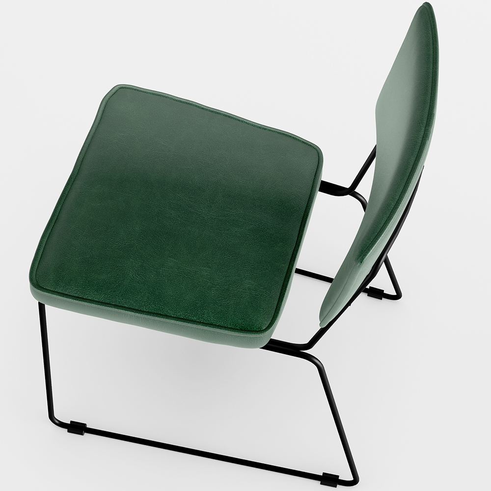 Cadeira Decorativa Estofada Para Sala De Jantar Base Aço Allana L02 Facto Verde Musgo - Lyam Decor