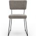 Cadeira Decorativa Estofada Para Sala De Jantar Base Em Aço Allana L02 Bouclê Bege - Lyam Decor