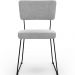 Cadeira Decorativa Estofada Para Sala De Jantar Base Em Aço Allana L02 Bouclê Cinza - Lyam Decor