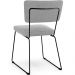 Cadeira Decorativa Estofada Para Sala De Jantar Base Em Aço Allana L02 Bouclê Cinza - Lyam Decor