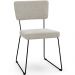 Cadeira Decorativa Estofada Para Sala De Jantar Base Em Aço Allana L02 Bouclê Creme - Lyam Decor