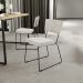 Cadeira Decorativa Estofada Para Sala De Jantar Base Em Aço Allana L02 Bouclê Creme - Lyam Decor