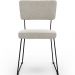 Cadeira Decorativa Estofada Para Sala De Jantar Base Em Aço Allana L02 Bouclê Creme - Lyam Decor