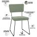 Cadeira Decorativa Estofada Para Sala De Jantar Base Em Aço Allana L02 Bouclê Oliva - Lyam Decor