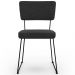 Cadeira Decorativa Estofada Para Sala De Jantar Base Em Aço Allana L02 Bouclê Preto - Lyam Decor