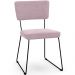 Cadeira Decorativa Estofada Para Sala De Jantar Base Em Aço Allana L02 Bouclê Rosê - Lyam Decor