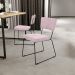 Cadeira Decorativa Estofada Para Sala De Jantar Base Em Aço Allana L02 Bouclê Rosê - Lyam Decor