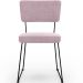 Cadeira Decorativa Estofada Para Sala De Jantar Base Em Aço Allana L02 Bouclê Rosê - Lyam Decor