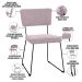 Cadeira Decorativa Estofada Para Sala De Jantar Base Em Aço Allana L02 Bouclê Rosê - Lyam Decor