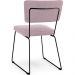 Cadeira Decorativa Estofada Para Sala De Jantar Base Em Aço Allana L02 Bouclê Rosê - Lyam Decor