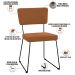 Cadeira Decorativa Estofada Para Sala De Jantar Base Em Aço Allana L02 Bouclê Terracota - Lyam Decor