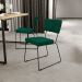 Cadeira Decorativa Estofada Para Sala De Jantar Base Em Aço Allana L02 Bouclê Verde - Lyam Decor