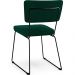 Cadeira Decorativa Estofada Para Sala De Jantar Base Em Aço Allana L02 Bouclê Verde - Lyam Decor