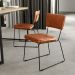 Cadeira Decorativa Estofada Para Sala De Jantar Base Em Aço Allana L02 Couríssimo Camel - Lyam Decor