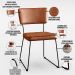 Cadeira Decorativa Estofada Para Sala De Jantar Base Em Aço Allana L02 Couríssimo Camel - Lyam Decor