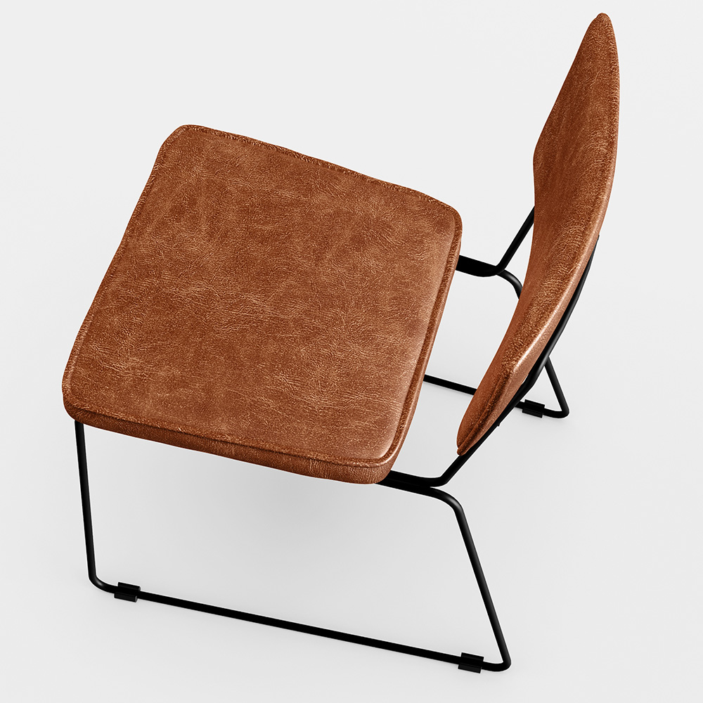 Cadeira Decorativa Estofada Para Sala De Jantar Base Em Aço Allana L02 Couríssimo Camel - Lyam Decor