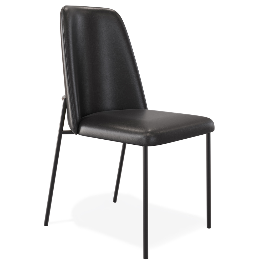 Cadeira Decorativa Estofada Para Sala De Jantar Bella L02 Couríssimo Preto - Lyam Decor