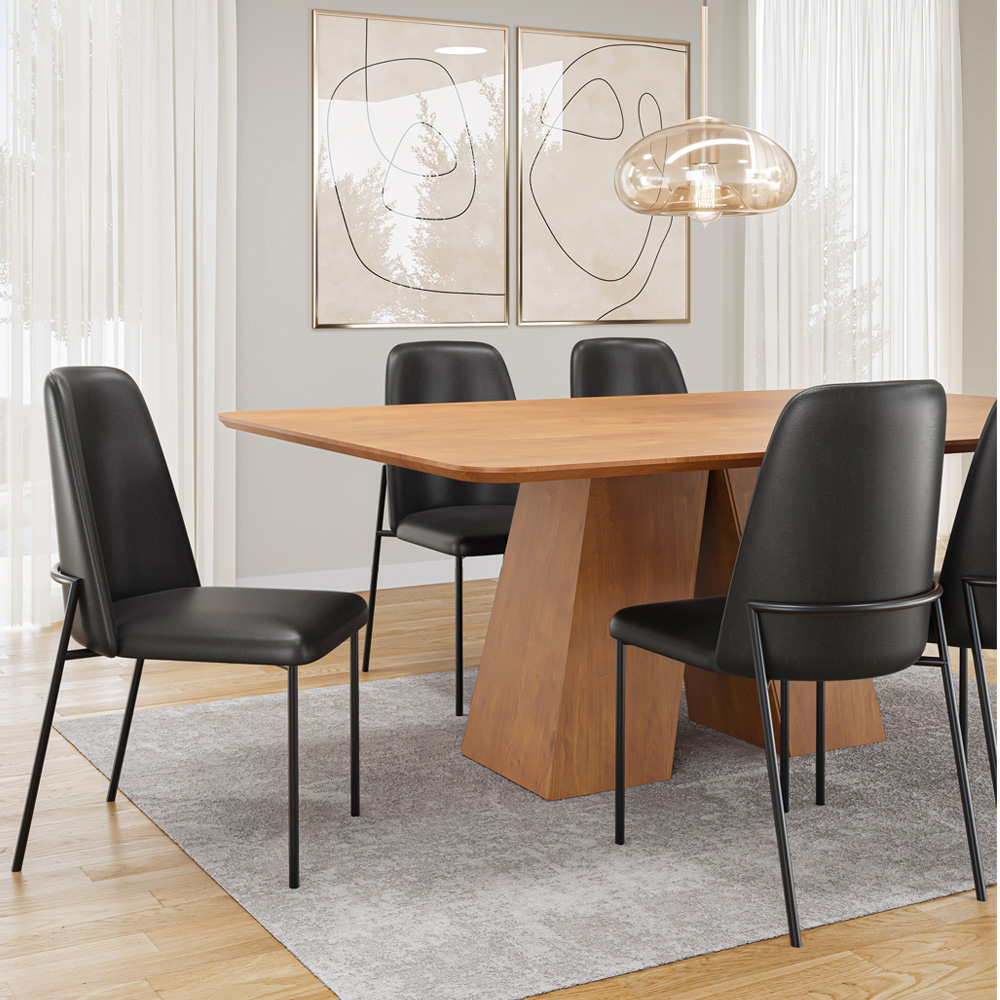 Cadeira Decorativa Estofada Para Sala De Jantar Bella L02 Couríssimo Preto - Lyam Decor