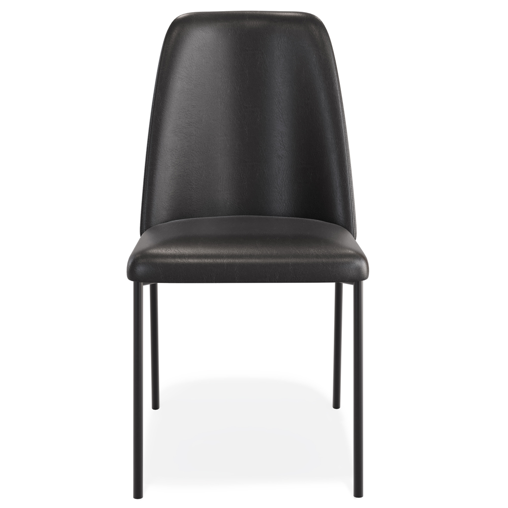 Cadeira Decorativa Estofada Para Sala De Jantar Bella L02 Couríssimo Preto - Lyam Decor