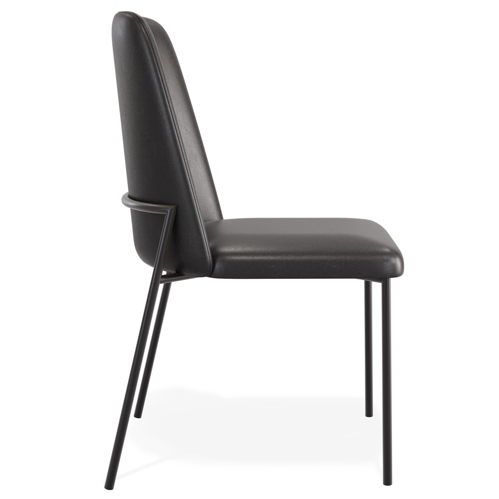 Cadeira Decorativa Estofada Para Sala De Jantar Bella L02 Couríssimo Preto - Lyam Decor