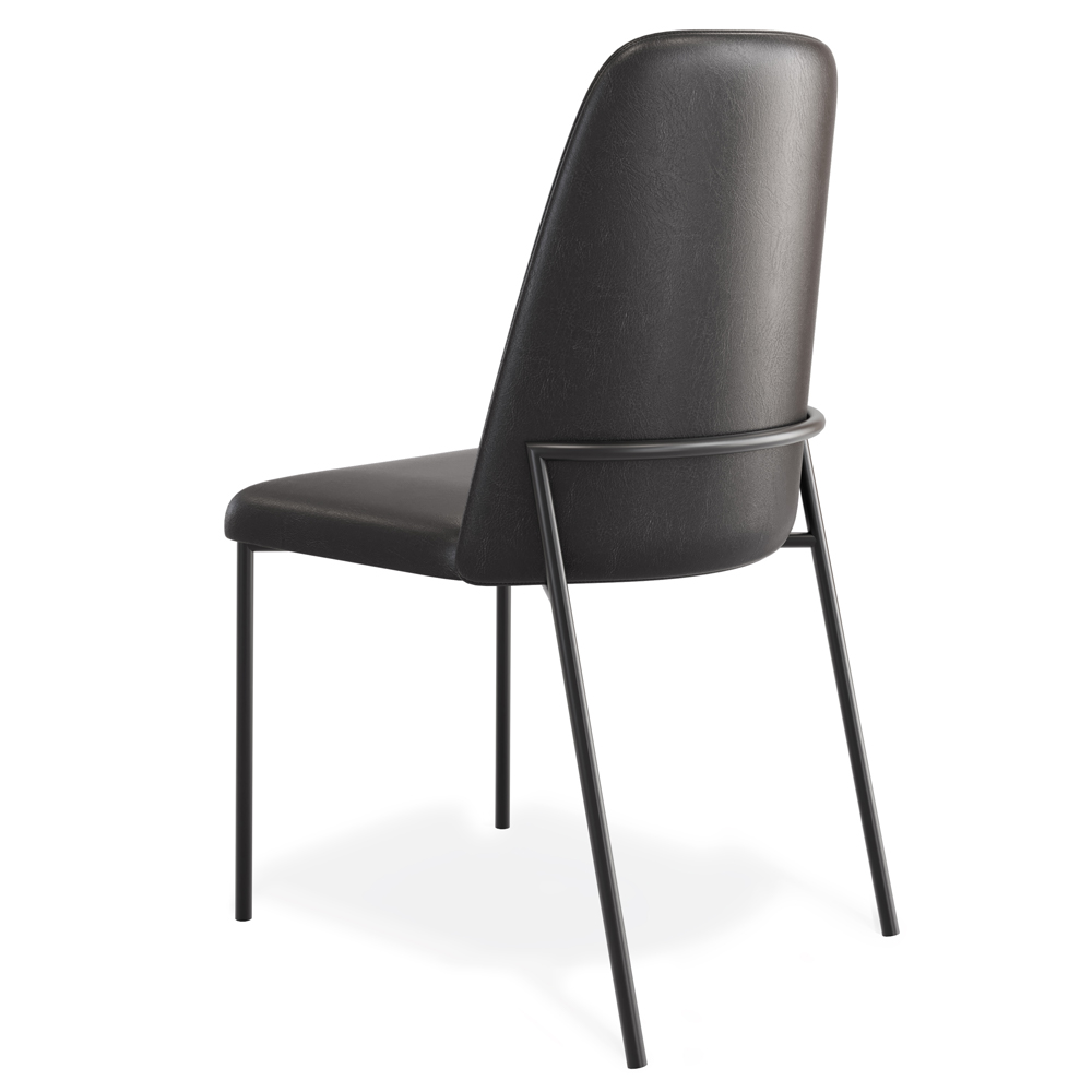 Cadeira Decorativa Estofada Para Sala De Jantar Bella L02 Couríssimo Preto - Lyam Decor