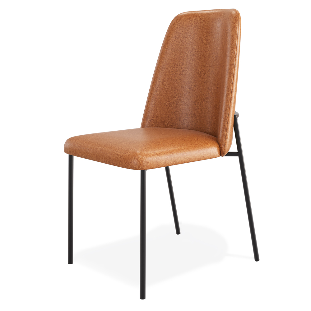 Cadeira Decorativa Estofada Para Sala De Jantar Bella L02 Couríssimo Whisky - Lyam Decor