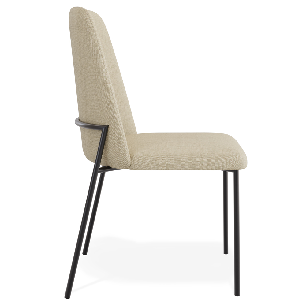 Cadeira Decorativa Estofada Para Sala De Jantar Bella L02 Linho Bege Escuro - Lyam Decor