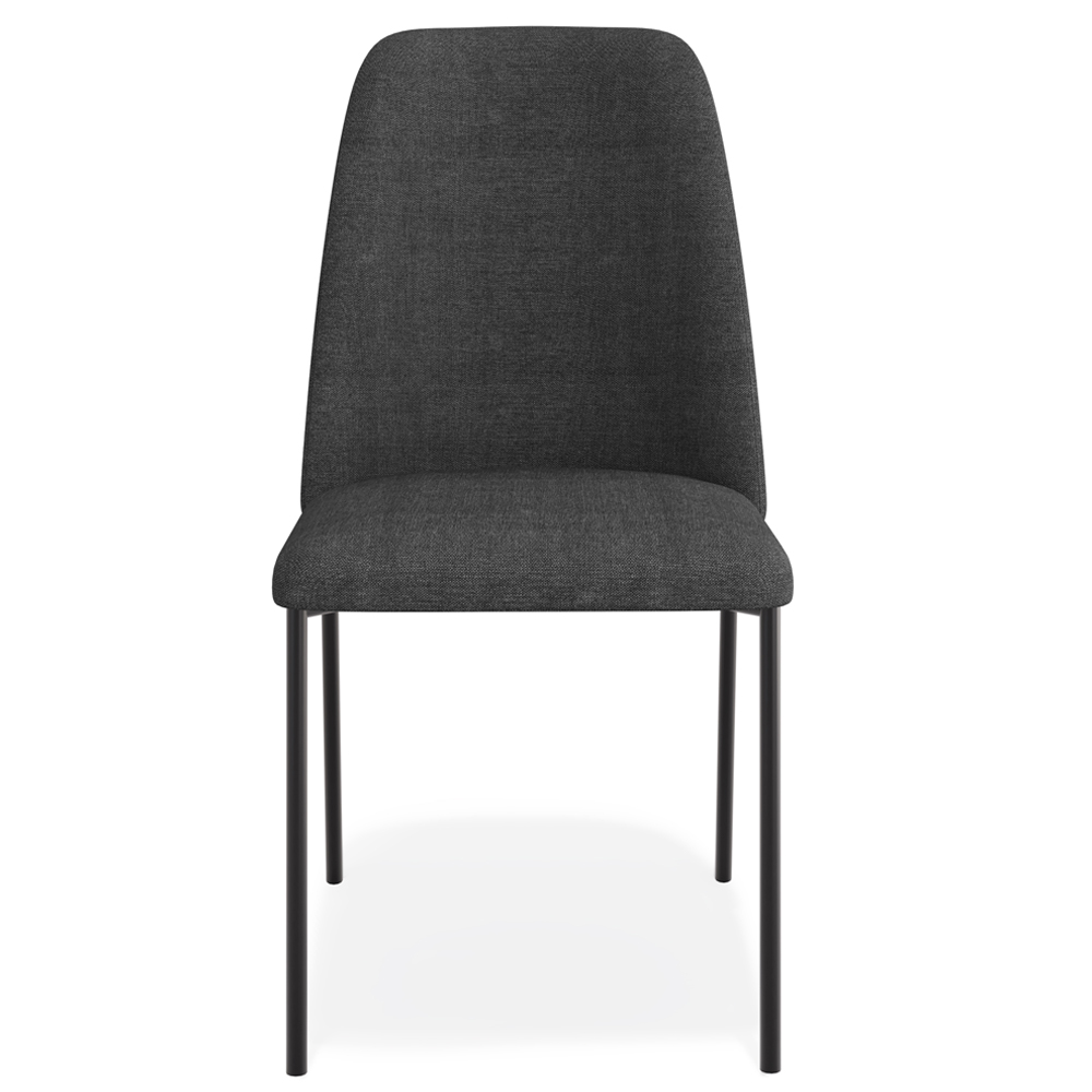 Cadeira Decorativa Estofada Para Sala De Jantar Bella L02 Linho Chumbo - Lyam Decor
