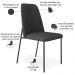 Cadeira Decorativa Estofada Para Sala De Jantar Bella L02 Linho Chumbo - Lyam Decor