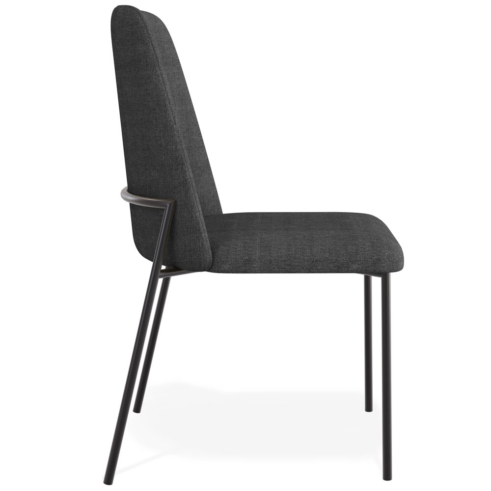 Cadeira Decorativa Estofada Para Sala De Jantar Bella L02 Linho Chumbo - Lyam Decor