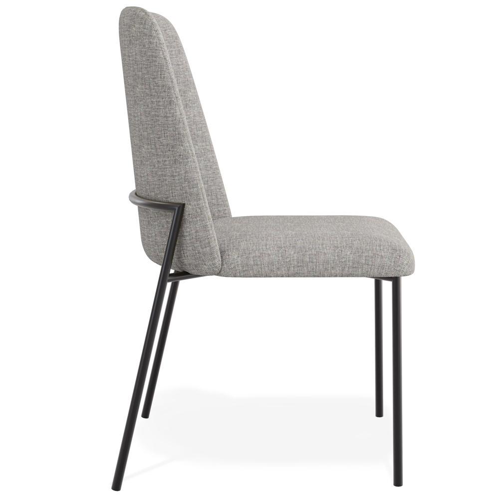 Cadeira Decorativa Estofada Para Sala De Jantar Bella L02 Linho Cinza Escuro - Lyam Decor
