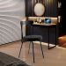 Cadeira Decorativa Estofada Para Sala De Jantar Haia F01 Couríssimo Preto - Lyam Decor