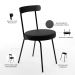 Cadeira Decorativa Estofada Para Sala De Jantar Haia F01 Couríssimo Preto - Lyam Decor