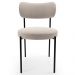 Cadeira Decorativa Estofada Para Sala De Jantar Louise L02 Bouclê Creme  - Lyam Decor