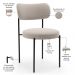 Cadeira Decorativa Estofada Para Sala De Jantar Louise L02 Bouclê Creme  - Lyam Decor