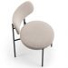 Cadeira Decorativa Estofada Para Sala De Jantar Louise L02 Bouclê Creme  - Lyam Decor