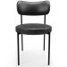 Cadeira Decorativa Estofada Para Sala De Jantar Louise L02 Couríssimo Preto  - Lyam Decor