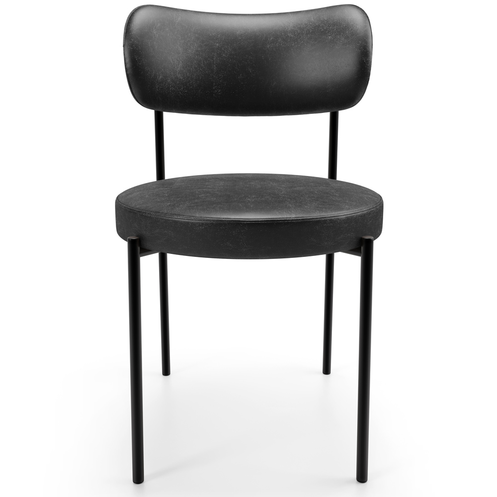Cadeira Decorativa Estofada Para Sala De Jantar Louise L02 Couríssimo Preto  - Lyam Decor